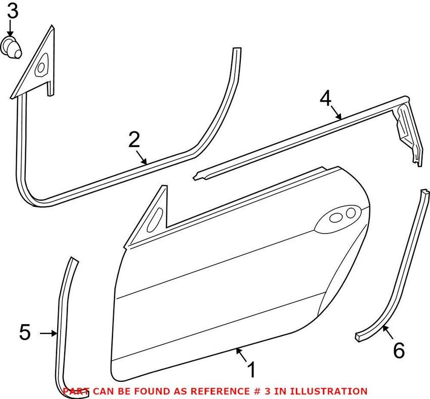 Mercedes Door Seal Mount 0129883178